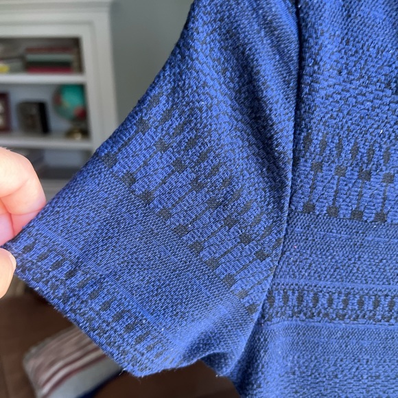 Dress short sleeve Size Med color Blue with Black design pre loved - Picture 2 of 7